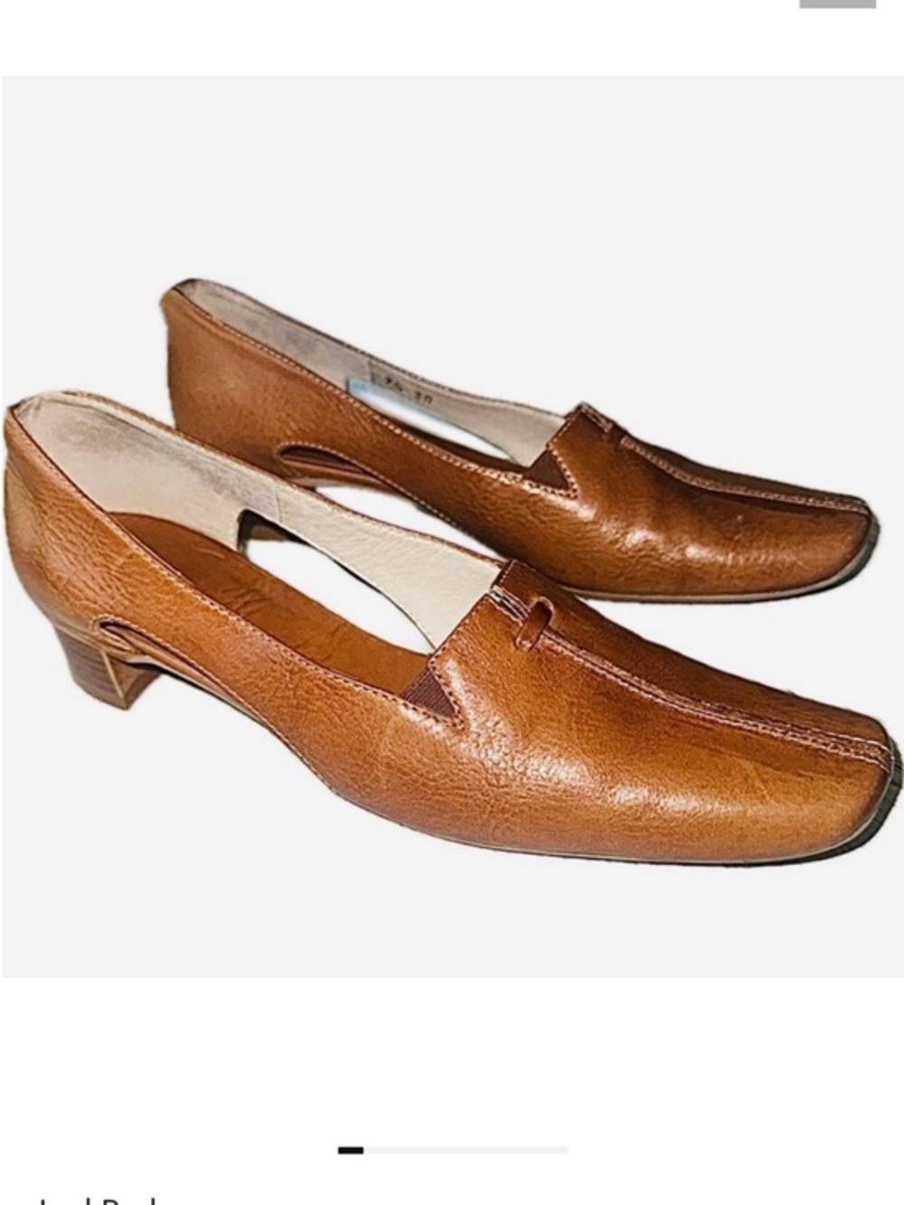 Joel Parker Vintage Slip on Cutout Kitten Block heeled Loafers - Size 7. 5